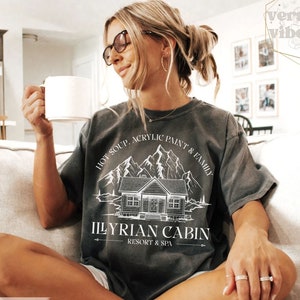 ACOTAR Illyrian Cabin Resort Shirt, Night Court Velaris Tshirt Rhysand Feyre Cassian Nesta Mor Amren Azriel Licensed Sarah J Maas Merch Gift