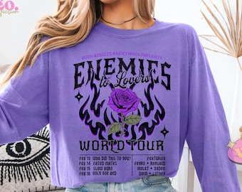 Enemies To Lovers Comfort Colors Shirt Book Tropes Shirt Literary Shirt Romantasy Fated Mates Bookstagram Booktok Merch Bookish Dark Romance