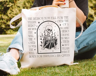 Schurk schoolse citaat draagtas In Love With The Villain Dark Academia Villainous Book Boyfriend Enemies To Lovers Romantiek Fantasy Book Lover