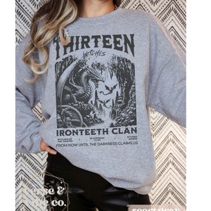 The Thirteen Sweatshirt Throne Of Glass Hoodie Licensed SJM Universe Merch Manon Blackbeak Ironteeth Witches Dorian Haviliard Bookish Gift