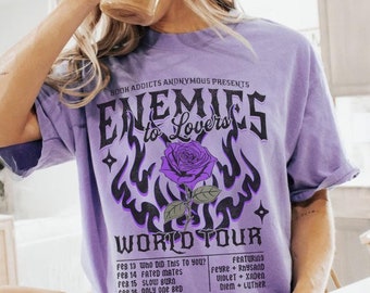 Enemies To Lovers Comfort Colors Shirt Book Tropes Shirt Literary Shirt Romantasy Fated Mates Bookstagram Booktok Merch Bookish Dark Romance