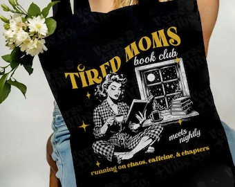 Book Club Tote Bag For Moms Bookish Gift For Mom Booktrovert Book Lover Gift Romantasy Reader Tote Bookstagram Booktok Merch Reader Gift