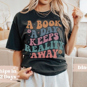 Bookish Mental Health Shirt Book A Day Retro Shirt Read More Book Lover Bookworm BookTok Romance Reader Book Addict Romantasy Bibliophile