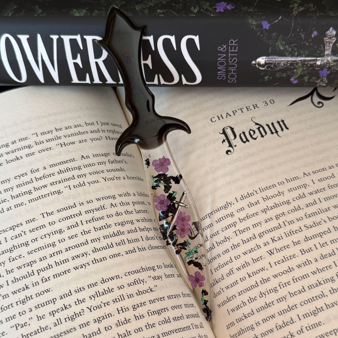 Powerless Inspired Dagger Bookmark Resin Knife Bookmark With Florals Bookish Gift for Fantasy Readers Book Lover Gift Bookshelf Decor Merch - Etsy