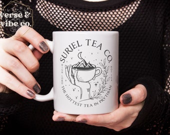 Suriel Tea Co ACOTAR Mug Bookish Coffee Mug SJM Licensed Book Lover Gift Coffee Cup For Bookworm Booktok Bookstagram YA Fantasy Merch