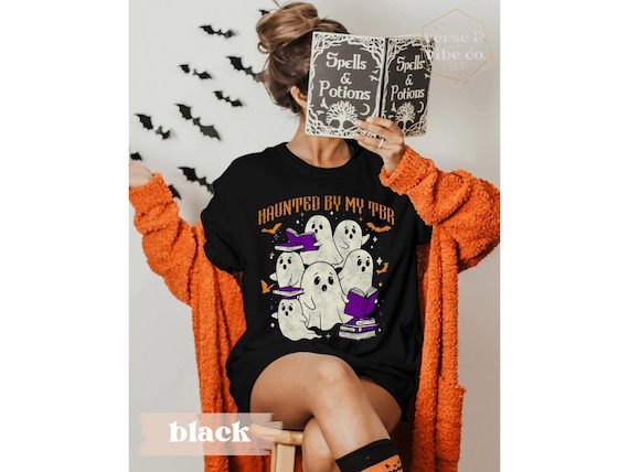 Haunted By My TBR Halloween Book Shirt Book Lover Gift Comfort Colors Book Lover Shirt Bookish Gifts for Readers Halloween Reading Shirt