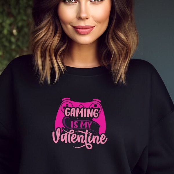 Gamer's Valentines day, Girly Longshirt Valentine's Day, sweatshirt, sweatshirt for her, Valentine's Day gifts, sweatshirt for gamers