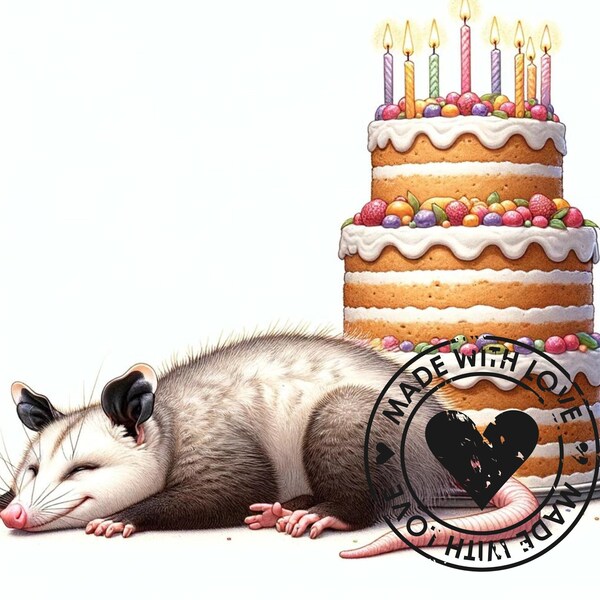 Possum Birthday Card - Instant Download