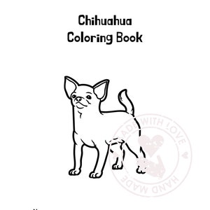 Chihuahua Coloring Pages for Kids - Instant Download