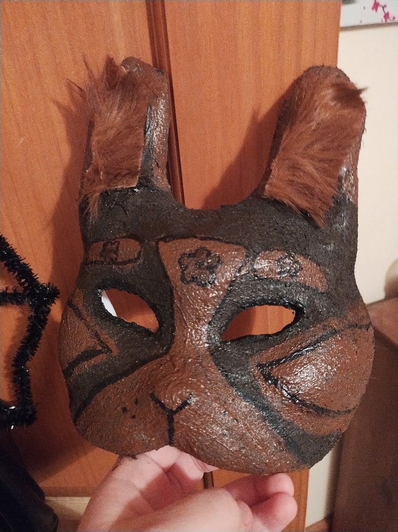 Brown and Caramel Rabbit mask image 2