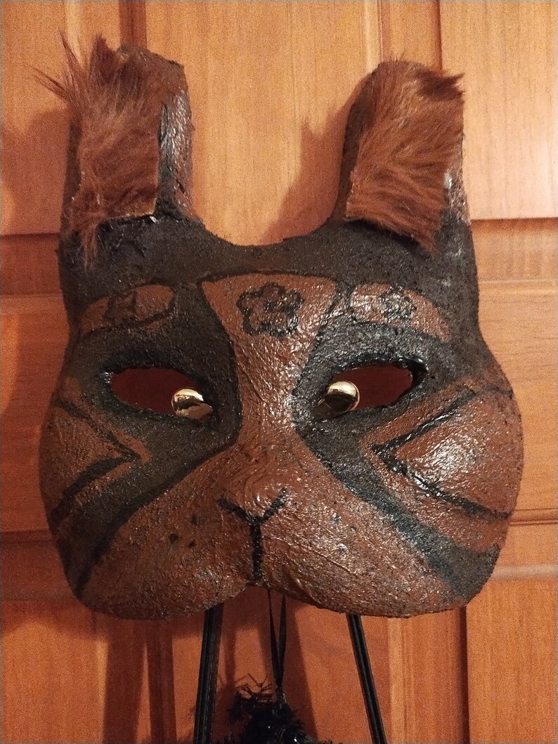 Brown and Caramel Rabbit mask image 3