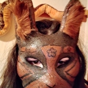 Brown and Caramel Rabbit mask image 5