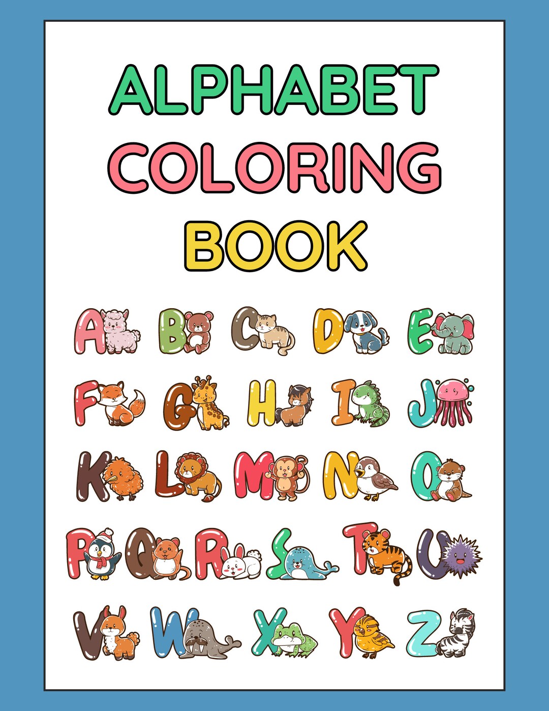 Alphabet Coloring Book - Etsy