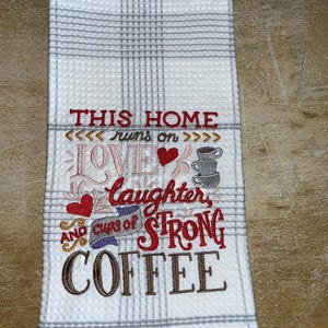 Kitchen towels Embroidered Coffee  - Kitchen Decor, Cute Embroidered Coffee Towel for Kitchen, Tea Towel,  Embroidered Coffee Theme