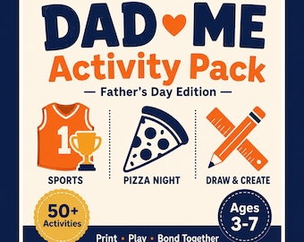 Dad & Me Activity Pack | Father's Day Sports, Pizza, Art (Ages 3-7) (Digital Download)