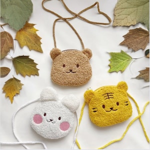 LOVABLE - Sac en peluche pour enfants | Sac polaire animal super mignon | bandoulière à fermeture éclair | Porte-monnaie pour enfants| Unisexe |