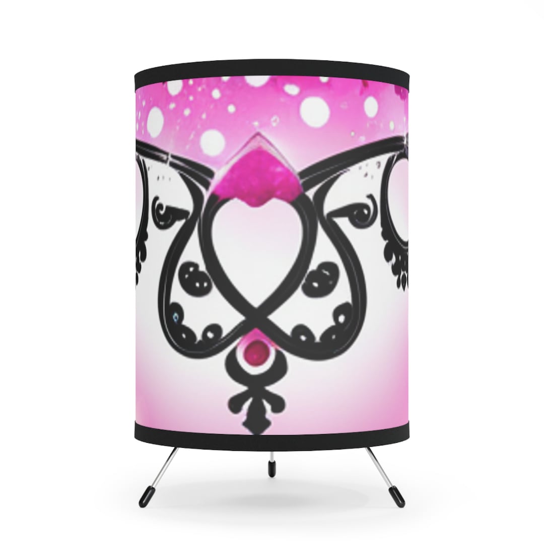 Tripod Lamp With Highres Printed Shade, USCA Plug Etsy