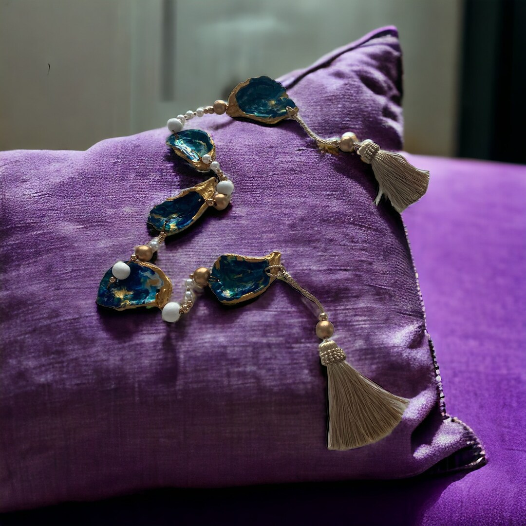 Handcrafted Oyster Shell Garland, Coastal Inspired, Nautical Decor