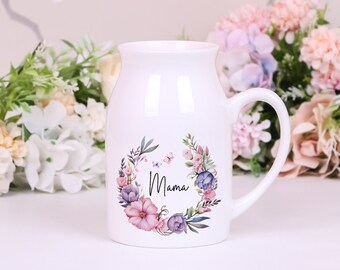 Mothers Day Jug | Mum Flower Jug | Mum | Nanna | Grandma | Home | Wildflower Floral | Ceramic Small Vase Jug Mug Birthday gift