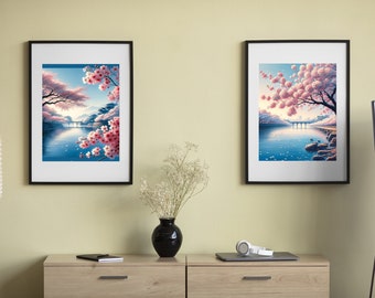 Spring Bloom - Cherry Blossoms Collection. Digital Art to Download