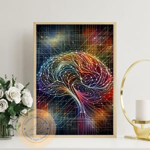 Brain Art Print – Digital Psychology Wall Decor, Therapist Office Printable, Mental Health Gift, Funny Counseling Poster, Instant Download