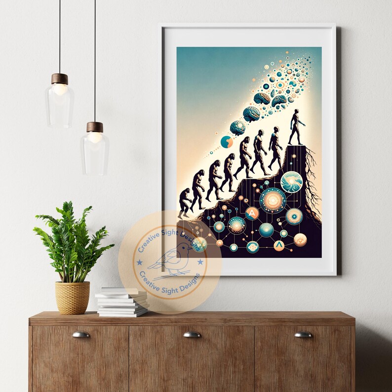 Human Evolution Wall Art Digital Science Poster Natural Selection human-evolution-wall-art-digital-science-poster-natural-selection