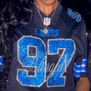 Custom Detroit Lions Rhinestone Jersey