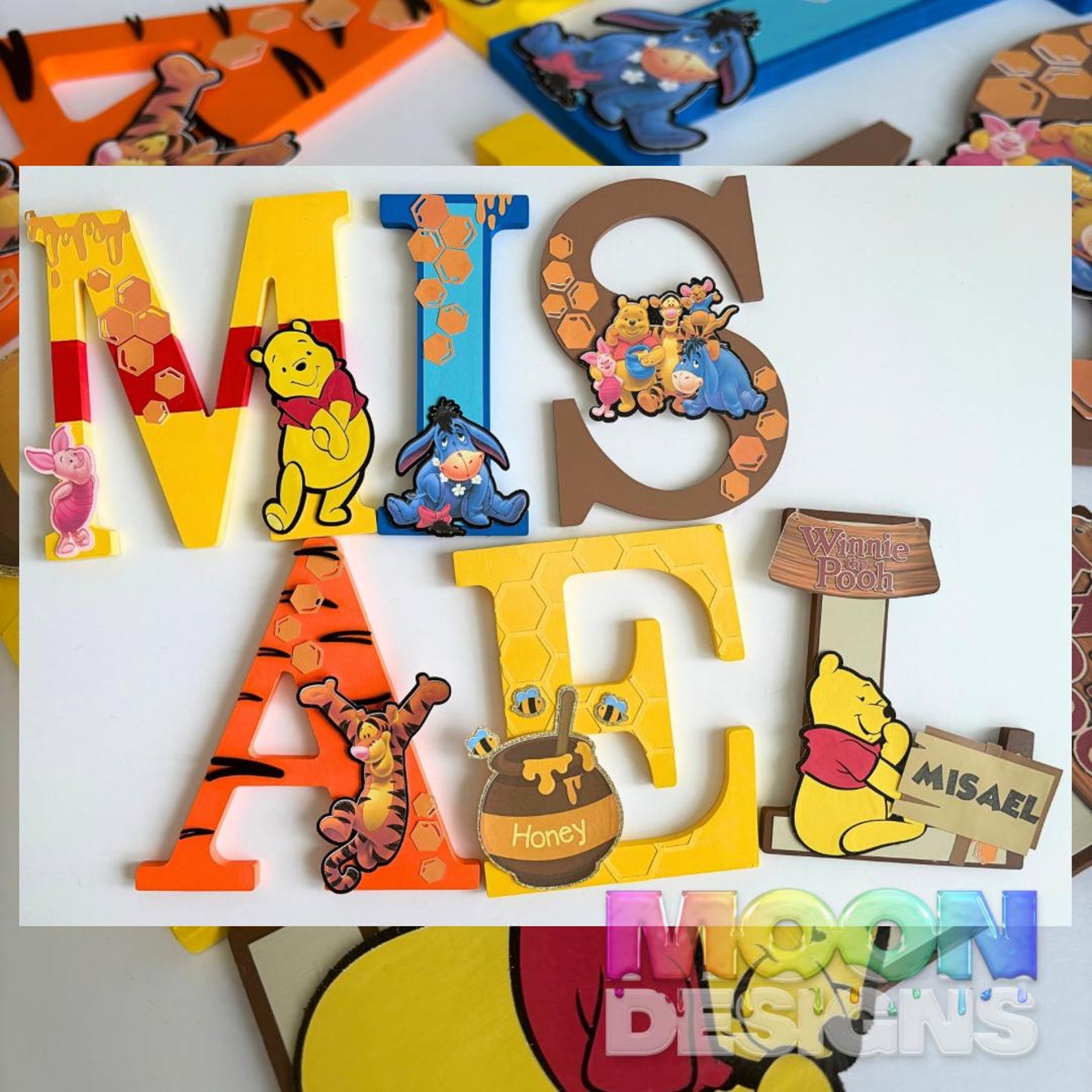 Winnie Lettering Winnie the Pooh Decorative Letters Nursery Wall Decor Customized Name ...
