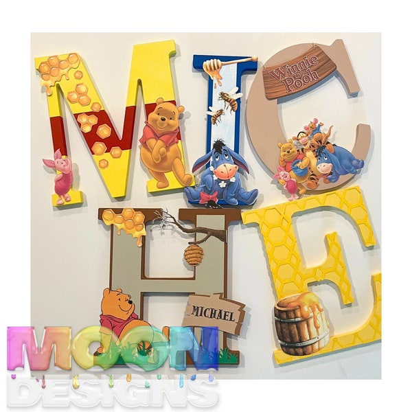 Winnie the Pooh Decorative Letters Nursery Customized Letters Fun Party Decoration