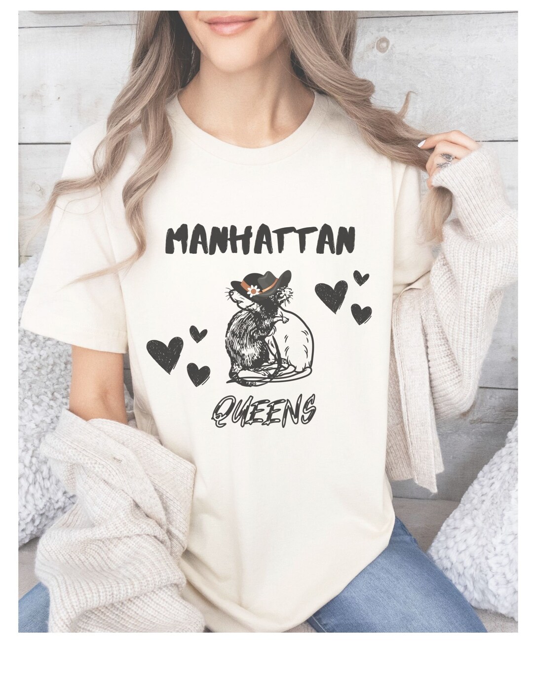Z New York Borough Rat T-SHIRT MANHATTAN and QUEENS Rat Tee-shirt , New ...