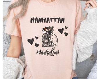 zNew York  Borough Rat T-SHIRT, cute MANHATTAN in Love Rat T-Shirt, New York couple or FREIND shirt, Valentines t-shirt, Gift for rat lovers