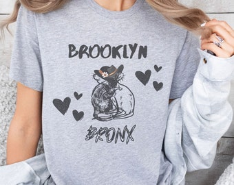 zNew York City Rat T- SHIRT New York BROOKLYN and BRONX Rat T-Shirt New York couple friend Tee-Shirt, Valentines t-shirt, Gift for rat lover