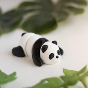 Articulated Baby Panda Toy, Poseable Desk Figurine, Cute Fidget Animal Gift