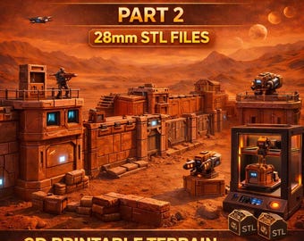 Modular Sci-Fi Base Terrain – Part 2 | 28mm STL Files (Digital Download)