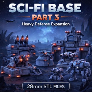 Modular Sci-Fi Base Terrain – Part 3 | 28mm STL Files (Digital Download)