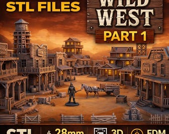 Fichiers imprimables STL Wild West Town : 28 mm Frontier Terrain for D&D PART 1