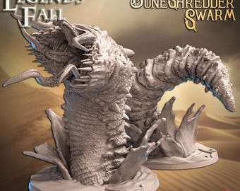 DnD Desert Creature Miniatures – Scarlet Worm, Wormling & Dune Beasts for Tabletop RPGs (Physical Minis)