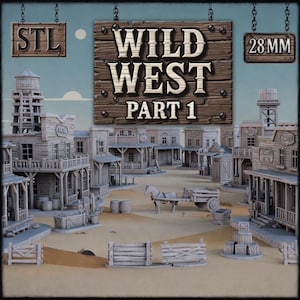 Druckbare Wild West Town STL Dateien: 28 mm Frontier Terrain für DnD TEIL 1