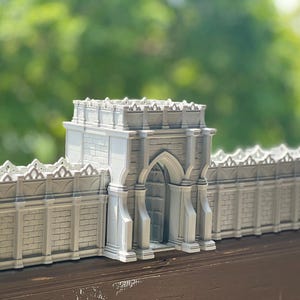 Magnetic Modular Fortress Wall & Gate – 3D Printed Terrain for DnD, Pathfinder, Wargames