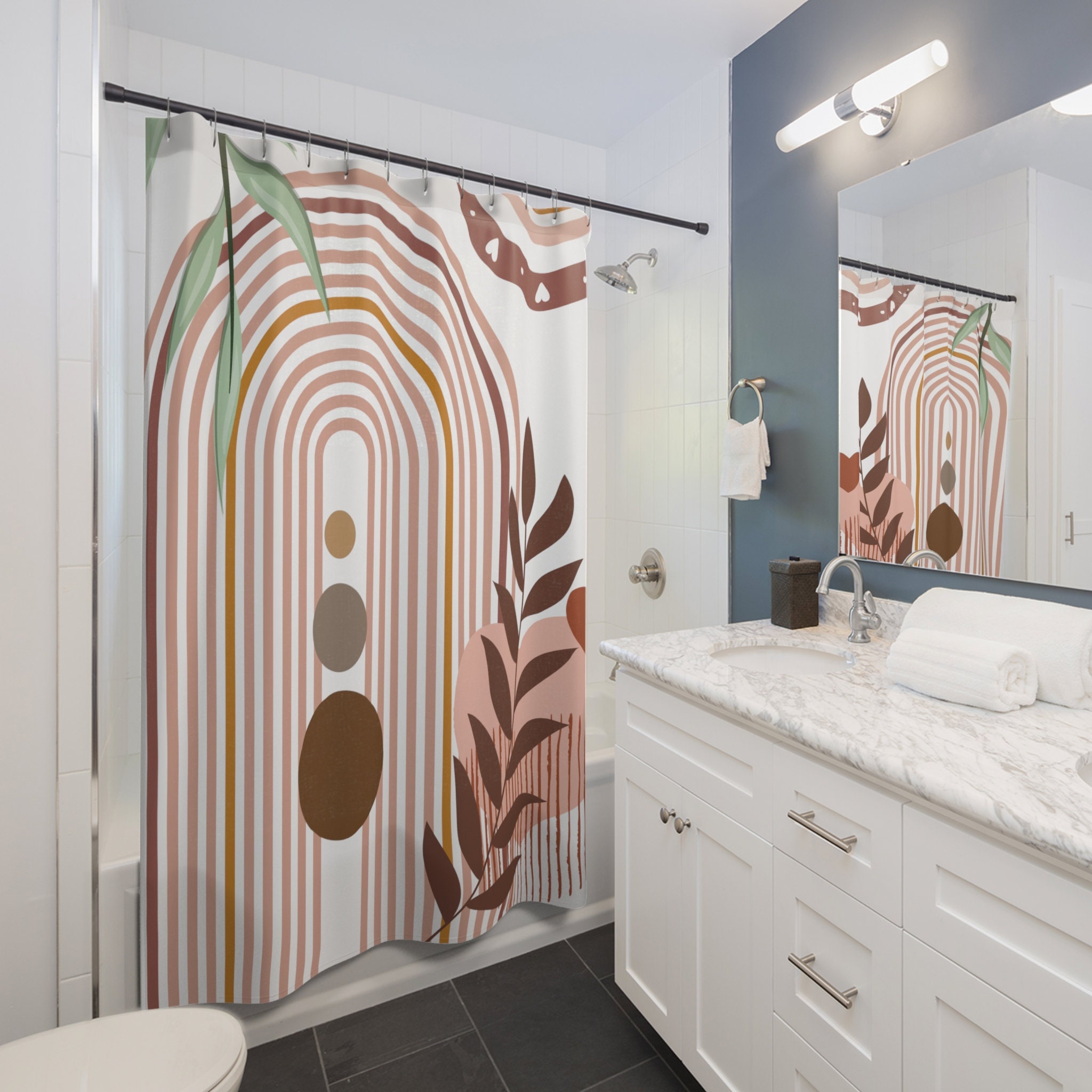Heart Boho Shower Curtain, Cute Shower Curtain, Art Shower Curtain ...