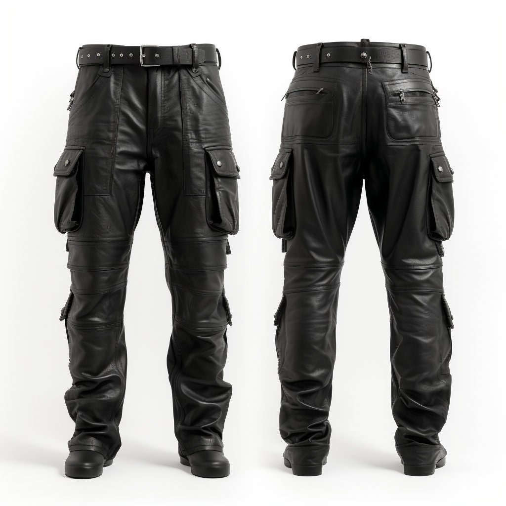 Leather Cargo Pants 