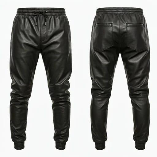 Mens Leather Joggers Etsy