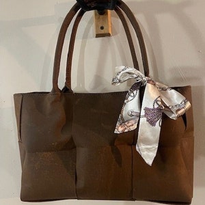 The Coralie - woven leather tote bag