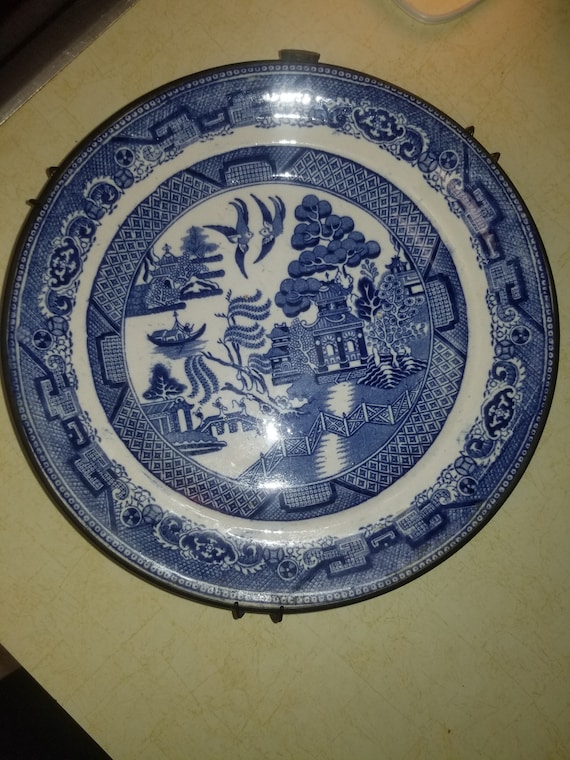 Antique Blue White Platter 1800's (TRE) Antique Blue White Platter 1800's (TRE)