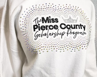 Sudadera con título de Miss América / Sudadera MAO / Sudadera de ganadora del título / Sudadera con pedrería de organización local / Regalo para concursos de belleza