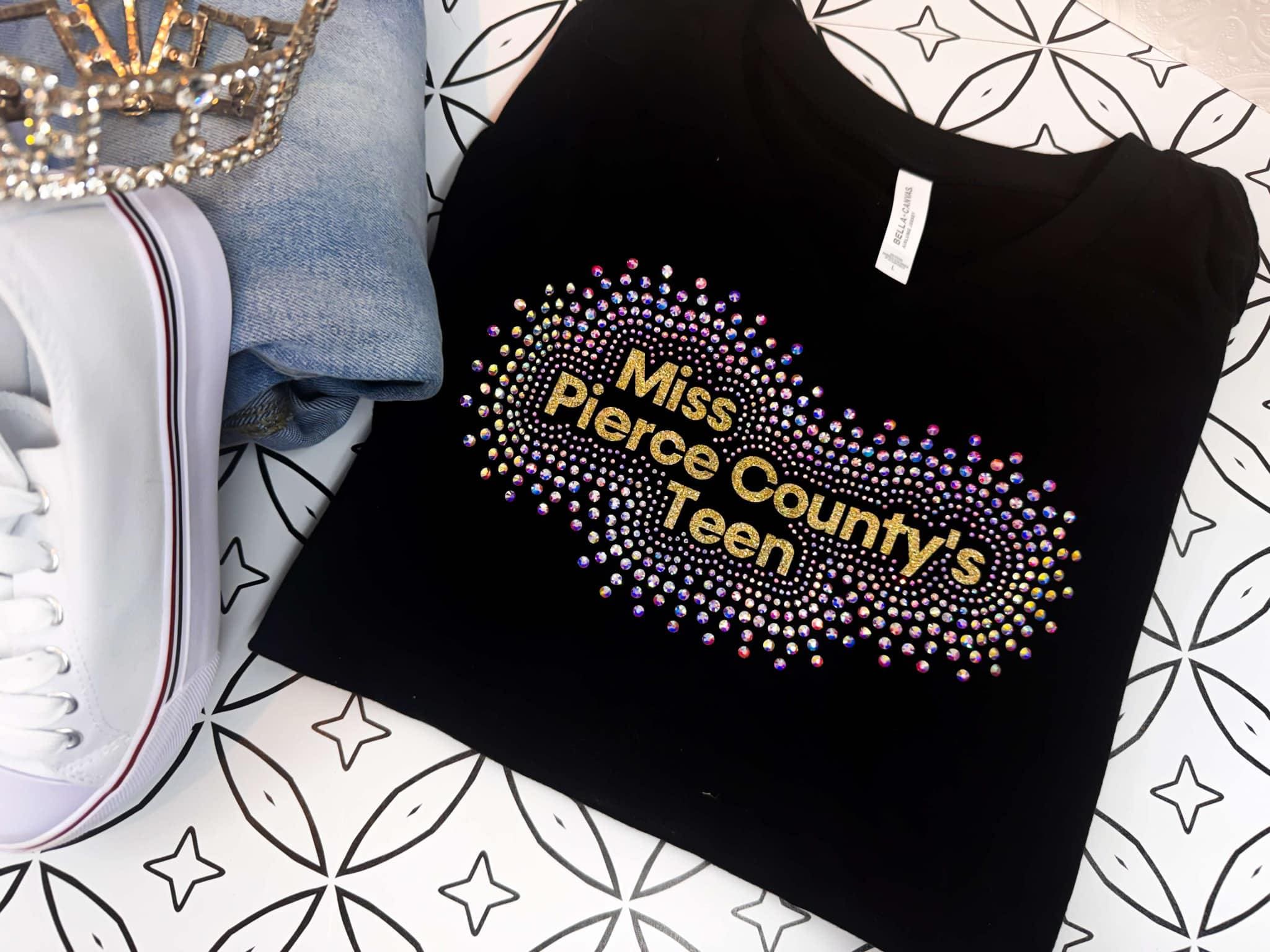 Rhinestone Titleholder V-neck T-Shirt | Local State Titleholder Rhinestone Shirt | Bling Tee | Queen T-shirt | Crown Tee | Miss America