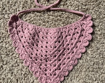 Scalloped Crochet Bandana (multiple colors), Boho Hair Accessories, Lightweight Bandana, Cute Hair Accessories, Knitted Bandana Head Scarf