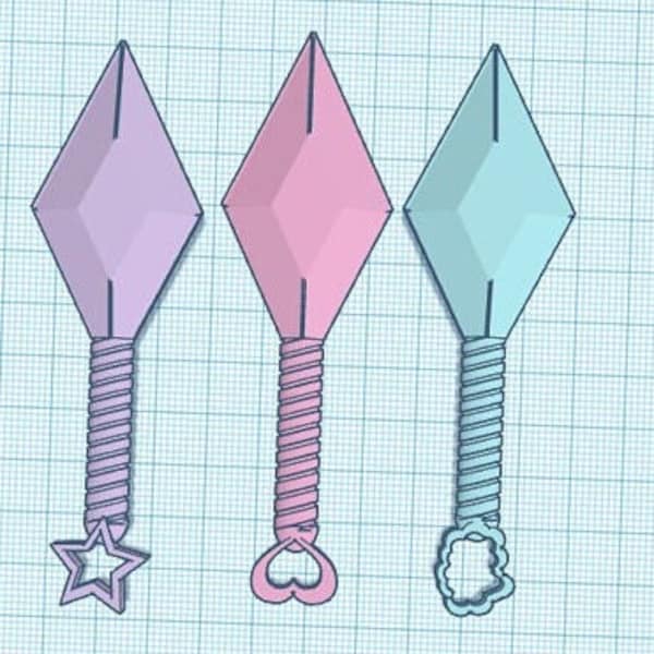 Cute Kunai Cosplay Prop STL File Kawaii Knife 3d Printing