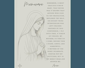 Memorare Catholic Prayer Card  (digital)