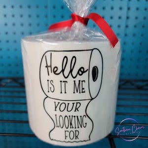 Funny toilet paper roll with a silly design, great gag gift, novelty item, white elephant or secret Santa gift, bathroom decor, home decor